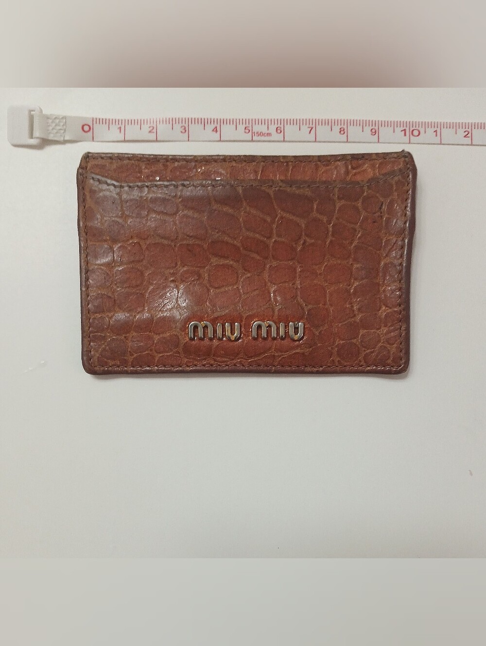 Miu Miu Card Holder, Genuine Leather, Crocodile Embossed - Picture 2 of 4